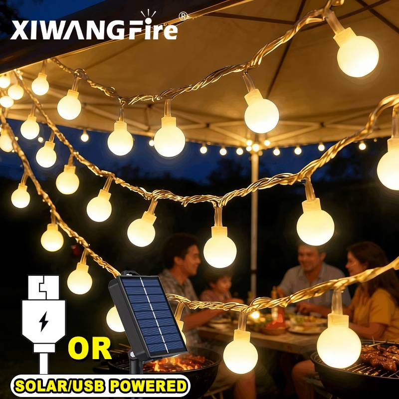 String Light Outdoor - Luzes de Cordão Solares/USB/Bateria de 3-10M,
