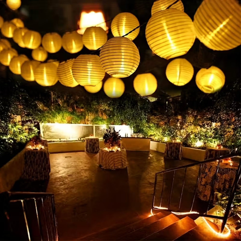 Lantern Paper Solar - Luzes de Papel com 10/20 LEDs,
