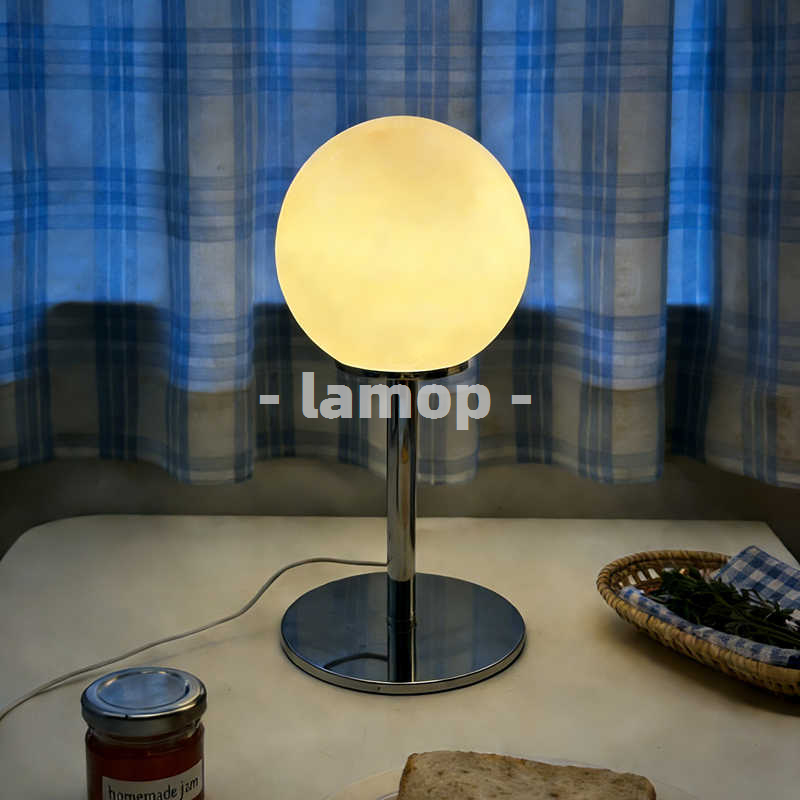Lightings Decoration - Luminária de Mesa Cromada Sólida Branca