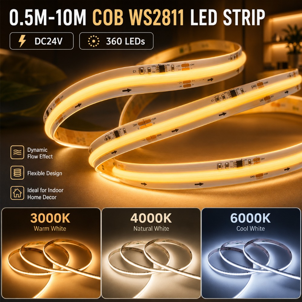 Decor Lighting Address - Fita de LED COB WS2811 Endereçável