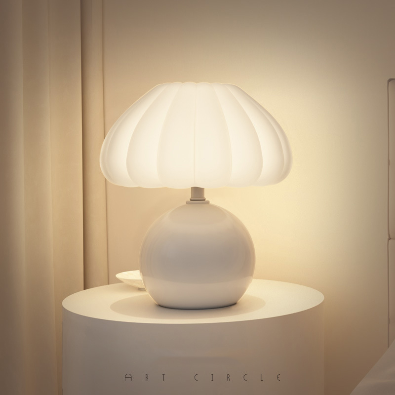 Mushroom Table Lamp - Estilo creme lâmpada de mesa cabeceira