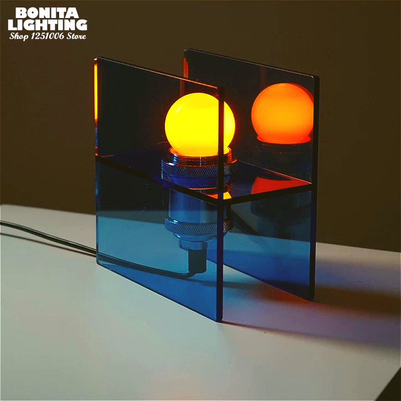 Lighting Decor Sunrise - Luminária de Mesa Acrílica Geométrica Moderna