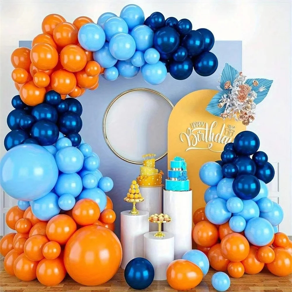 Orange Lighting Decor - Kit de arco de balões azuis