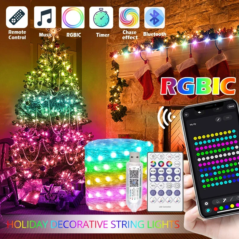 Decor Lighting Address - Dreamcolor Christmas Lights String, Bluetooth Music,