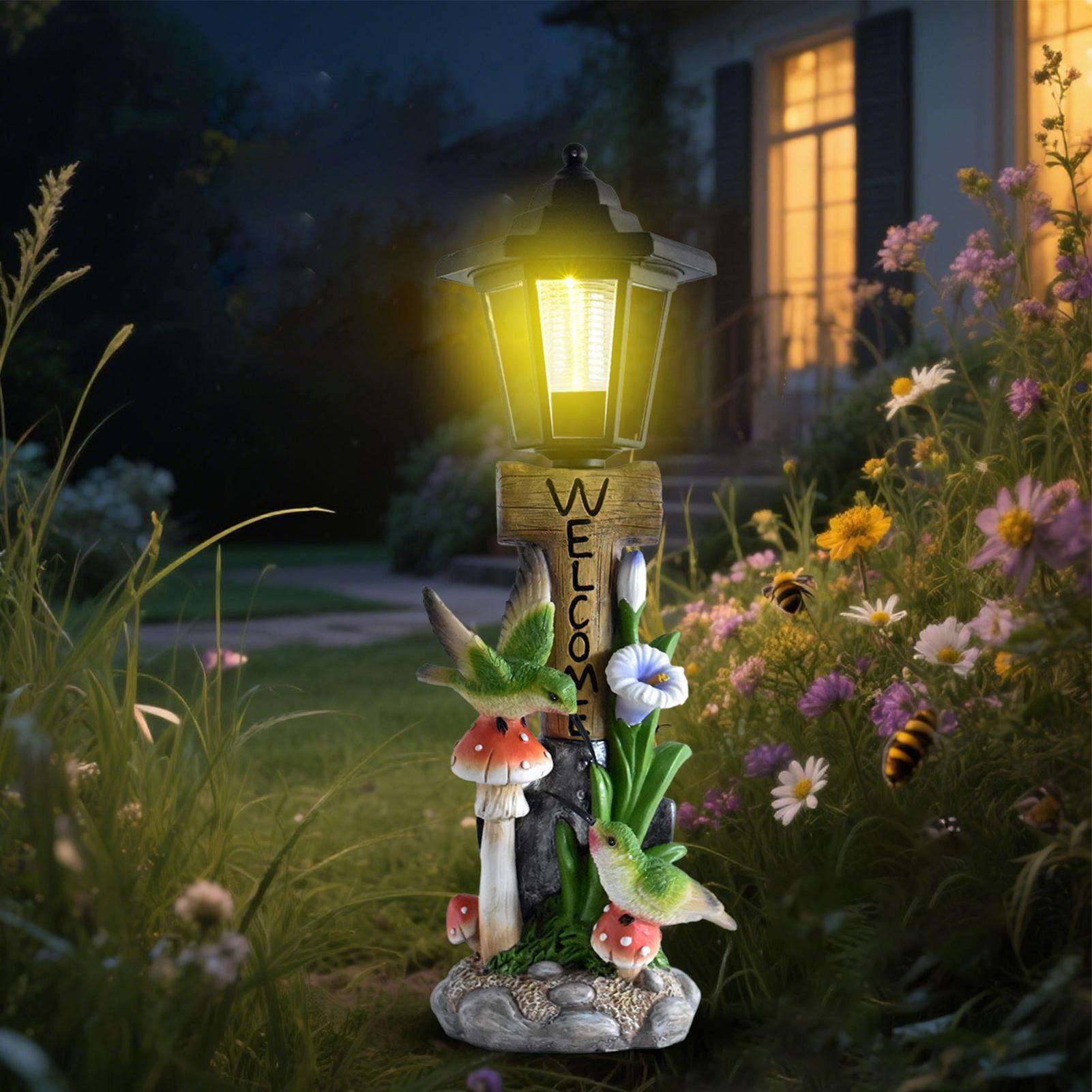 Yard Lighting Decor - Estátua de luzes solares para jardim,