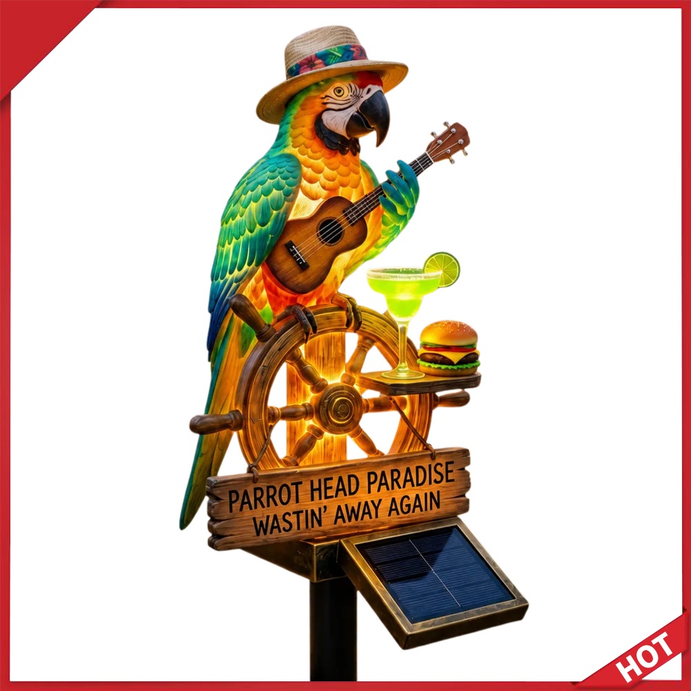 Yard Lighting Decor - Lâmpada Decorativa de Papagaio com Energia