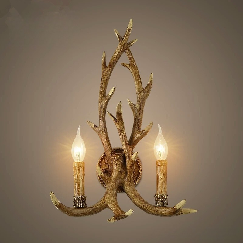 Wall Decor Lighting Tree - Sensação de madeira resina decorativa led
