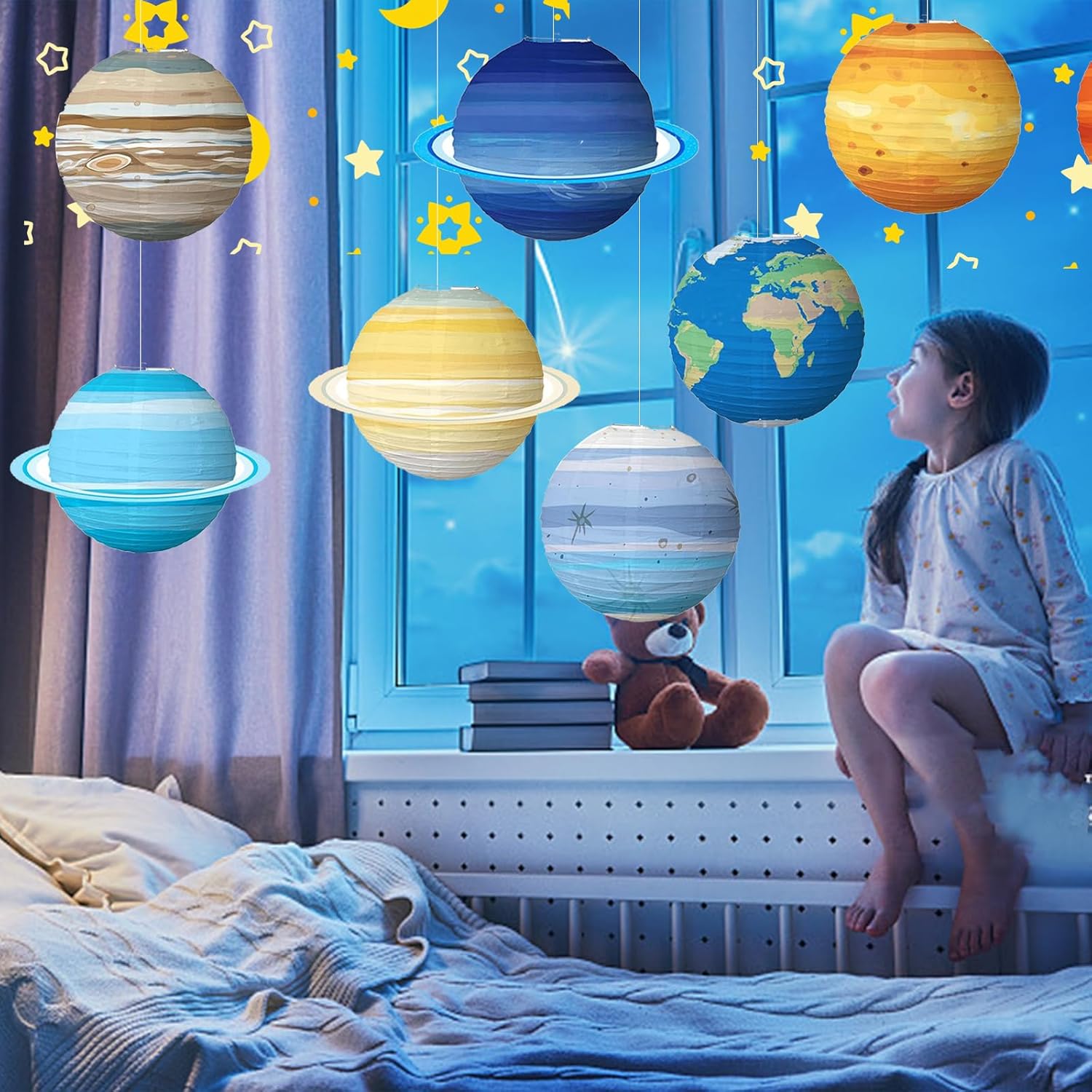 Lantern Paper Solar - 1 pçs sistema solar oito planetas
