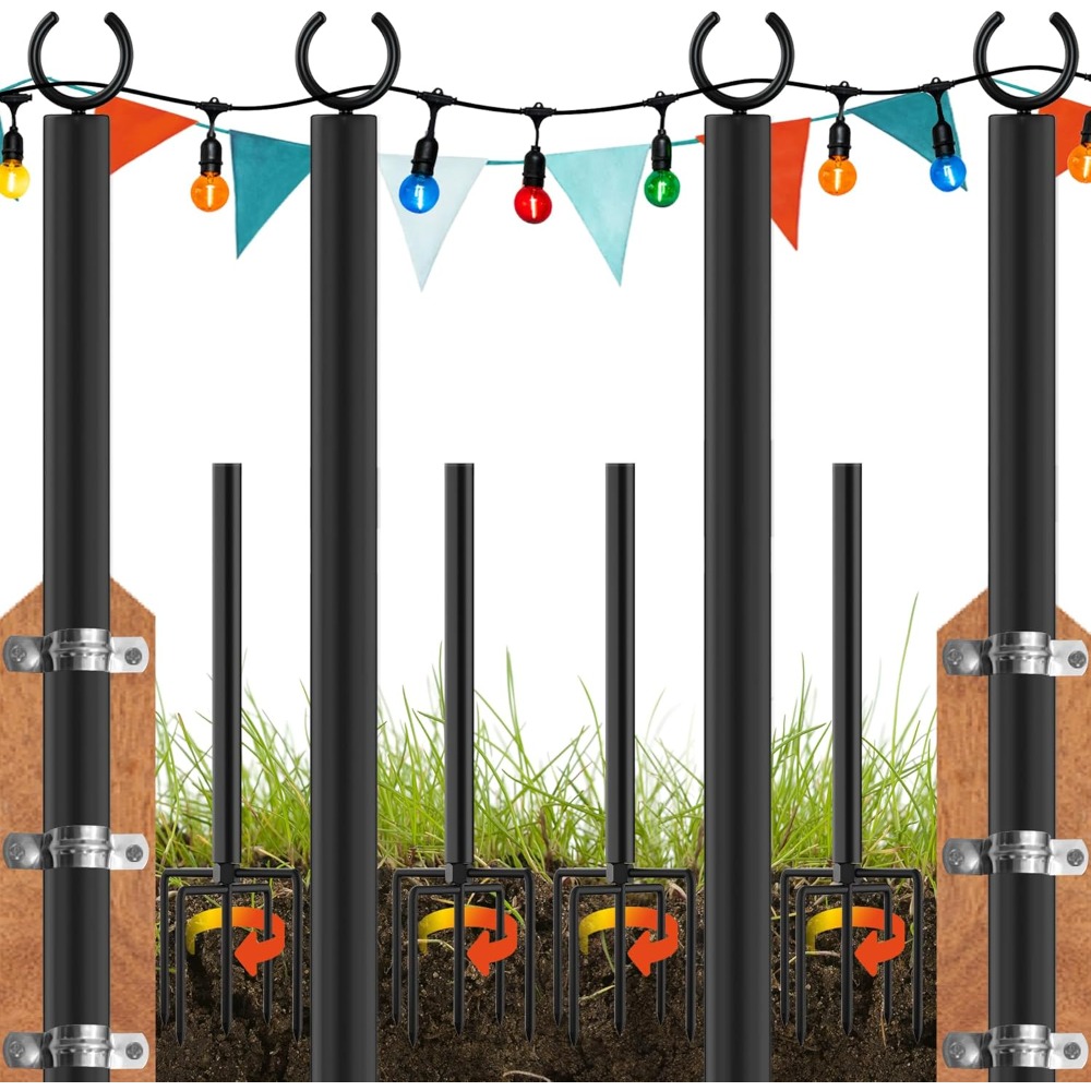 String Light Outdoor - land·voi Pacote de 4 postes de
