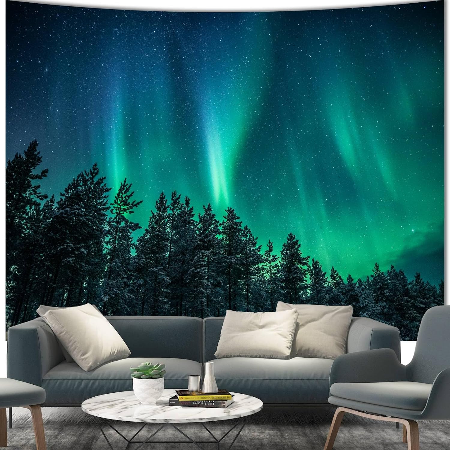 Wall Decor Lighting Tree - Grande Tapeçaria de Parede com Aurora