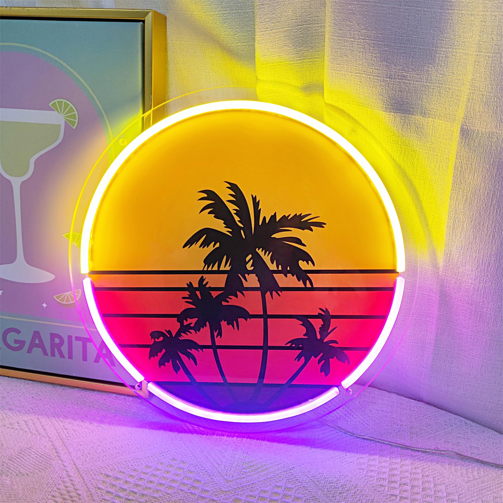 Pôr do sol luz de néon adequad - Wall Decor Lighting Tree avaliação e preço