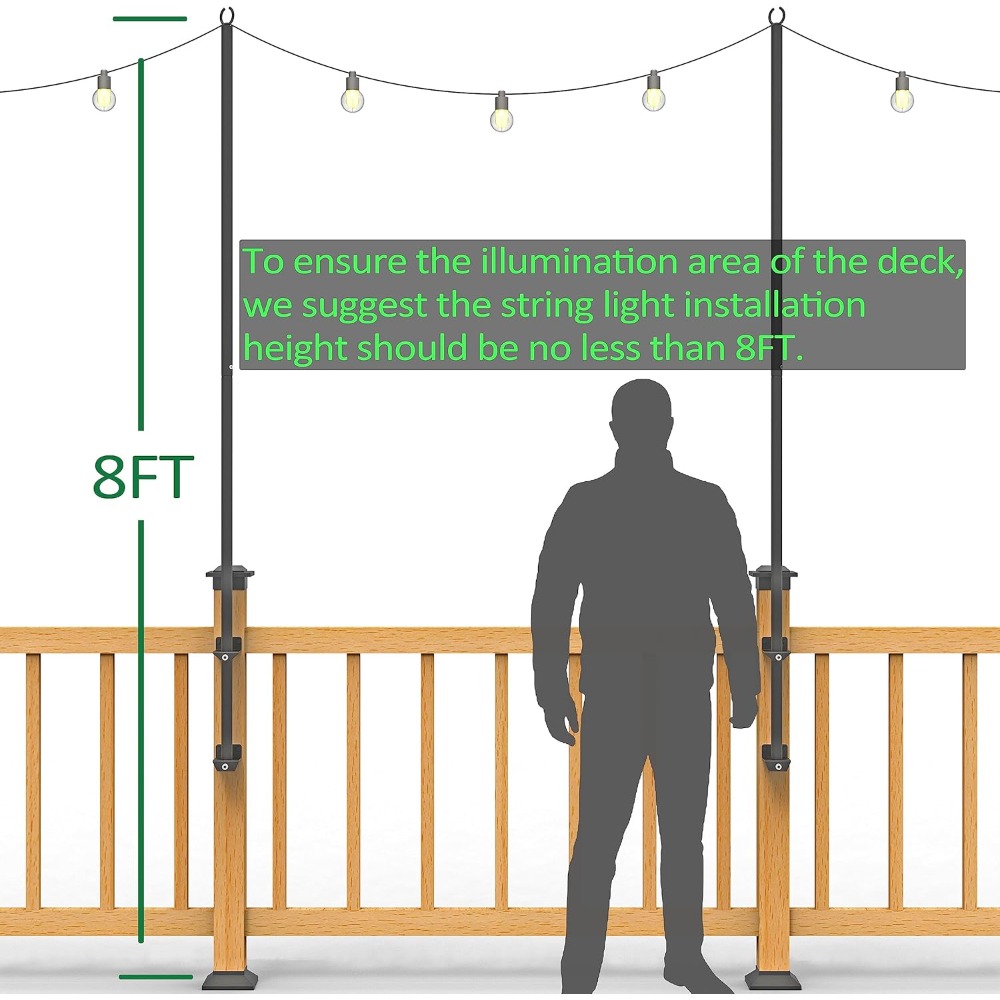 Pacote de 2 postes de luz de c - String Light Outdoor avaliação e preço