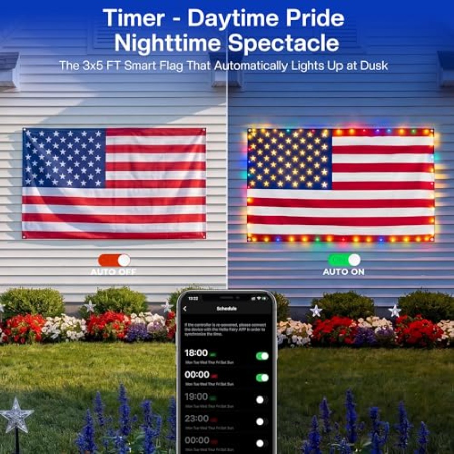 Bandeira Americana Iluminada I - Up Lighting Decor avaliação e preço