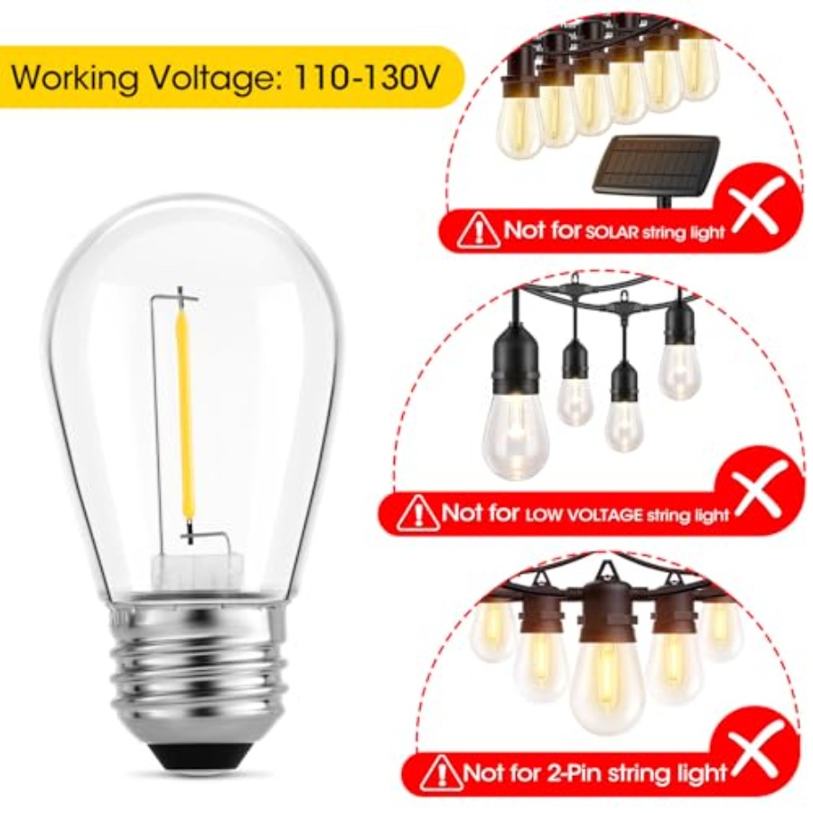 Pacote com 36 Lâmpadas LED S14 - String Light Outdoor avaliação e preço