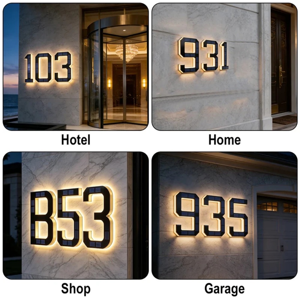 Luz de Número de Casa Solar à  - Decor Lighting Address avaliação e preço