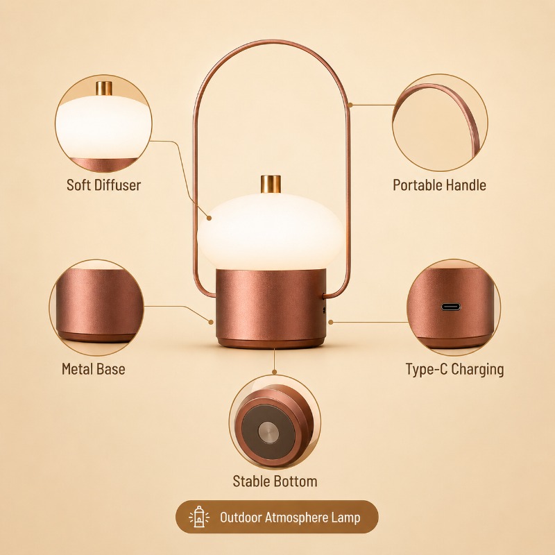 Luminária de Mesa Portátil Rec - Mushroom Table Lamp avaliação e preço