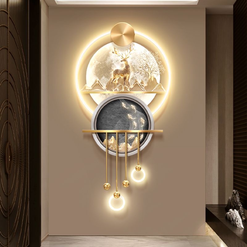 nq- Pintura Decorativa de Luxo - Wall Decor Lighting Tree avaliação e preço