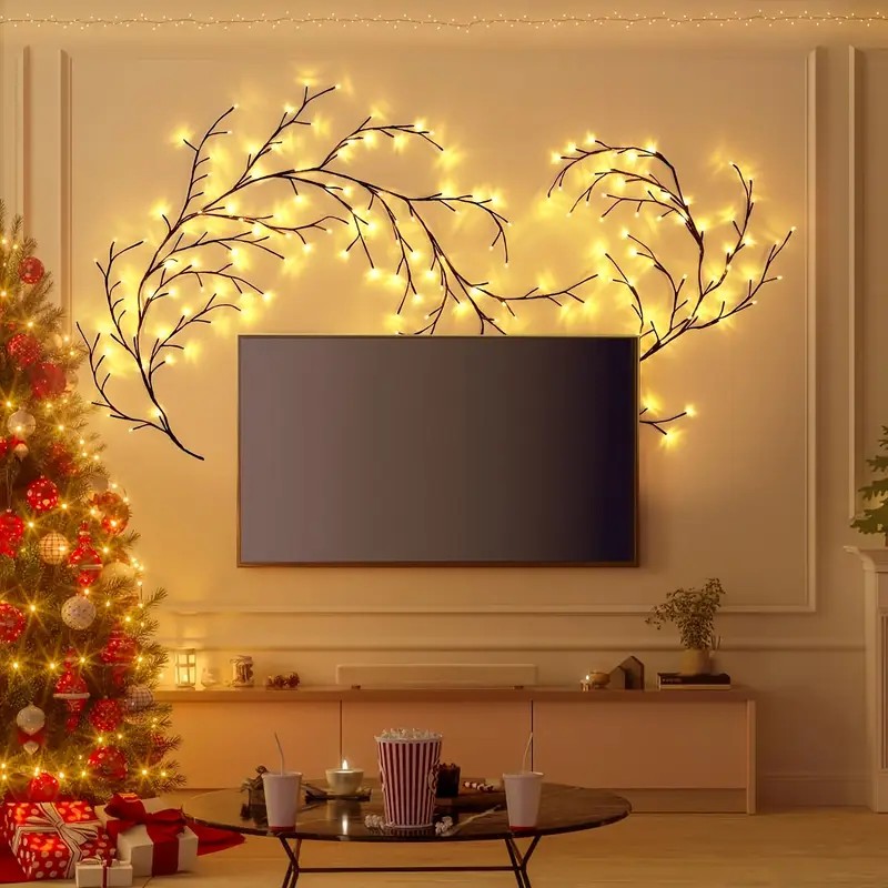 144 leds luz da corda ramo de  - Wall Decor Lighting Tree avaliação e preço