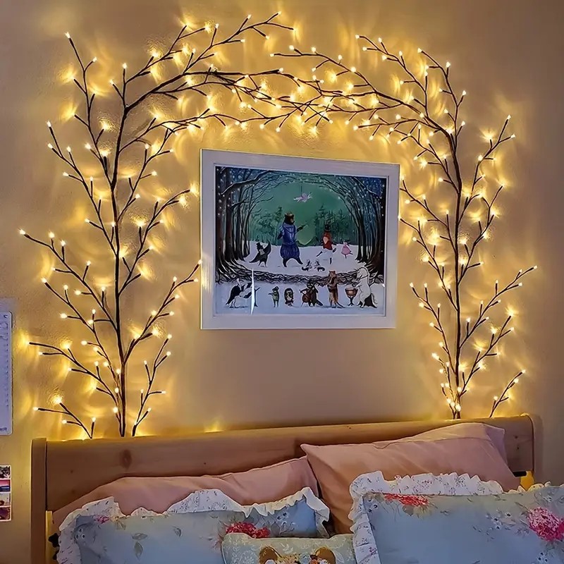 144 leds luz da corda ramo de  - Wall Decor Lighting Tree avaliação e preço