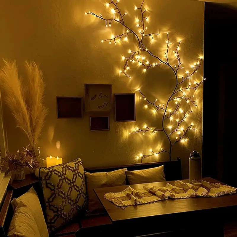 144 leds luz da corda ramo de  - Wall Decor Lighting Tree avaliação e preço