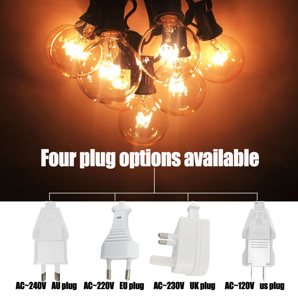 Luzes de Cordão Vintage G40 co - String Light Outdoor avaliação e preço
