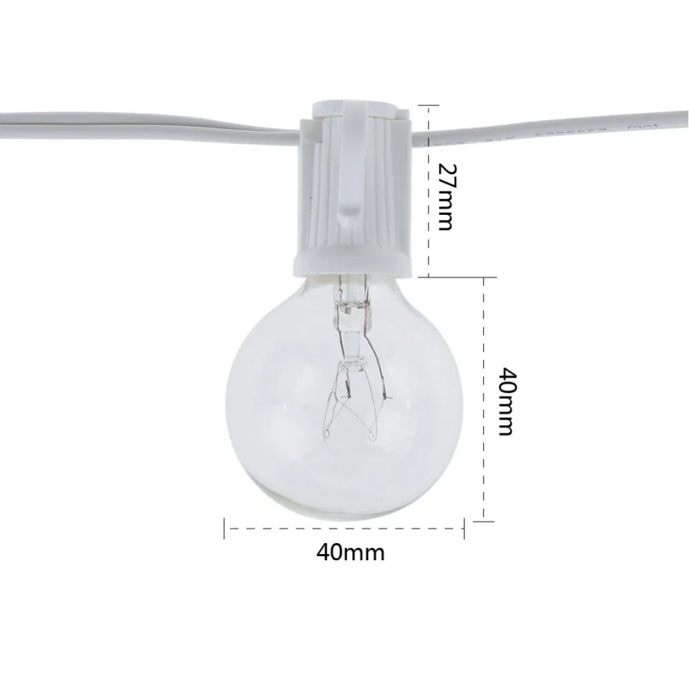 Luzes de Cordão Vintage G40 co - String Light Outdoor avaliação e preço