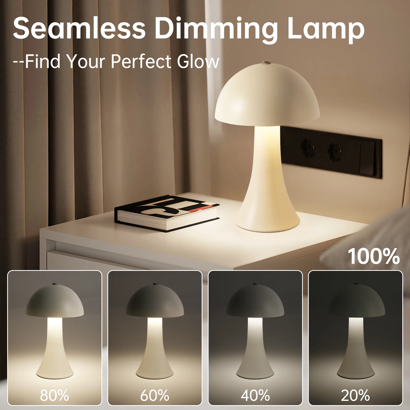 Luminária de mesa LED recarreg - Mushroom Table Lamp avaliação e preço