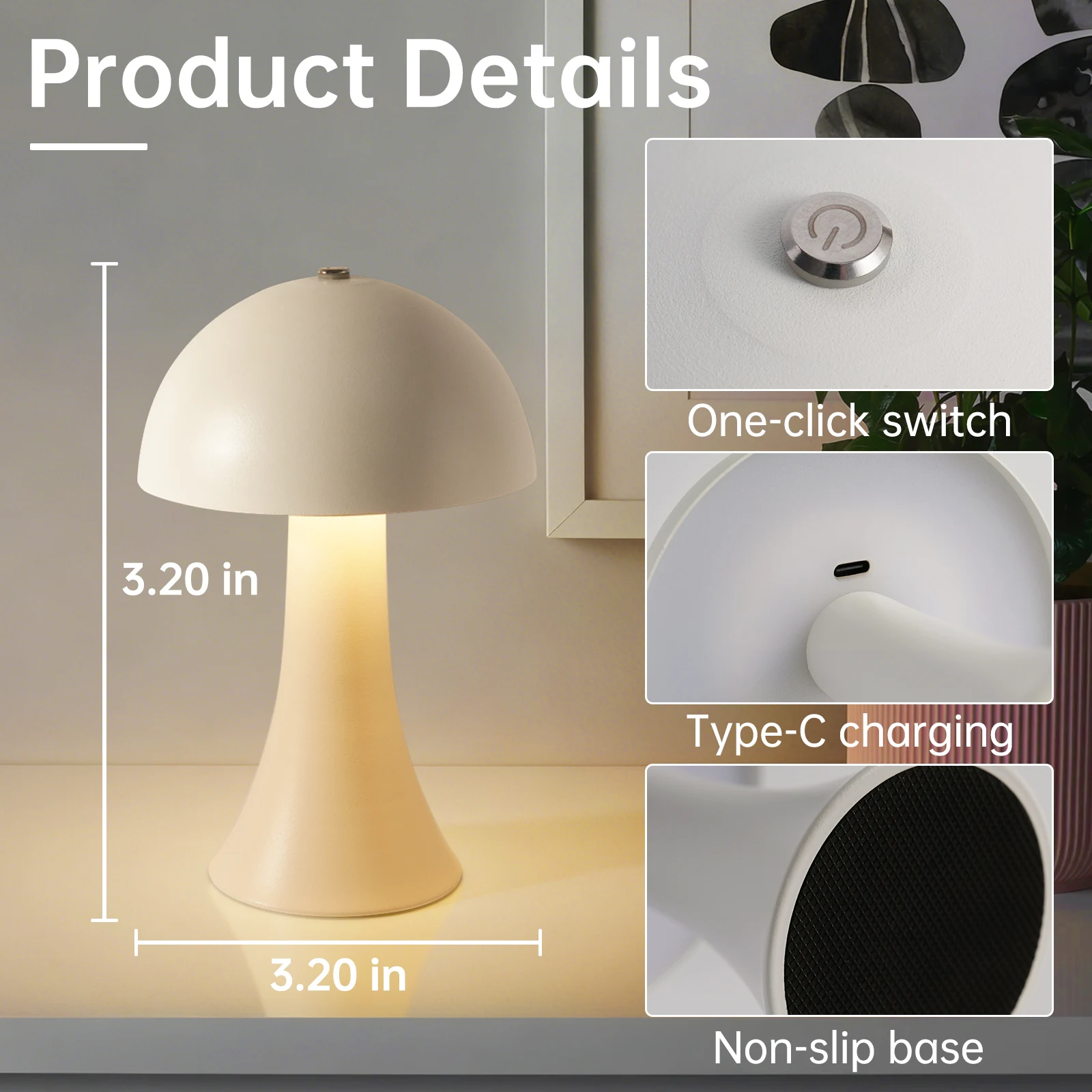 Luminária de mesa LED recarreg - Mushroom Table Lamp avaliação e preço