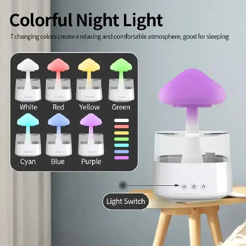 Umidificador Nuvem e Gotas de  - Mushroom Table Lamp avaliação e preço