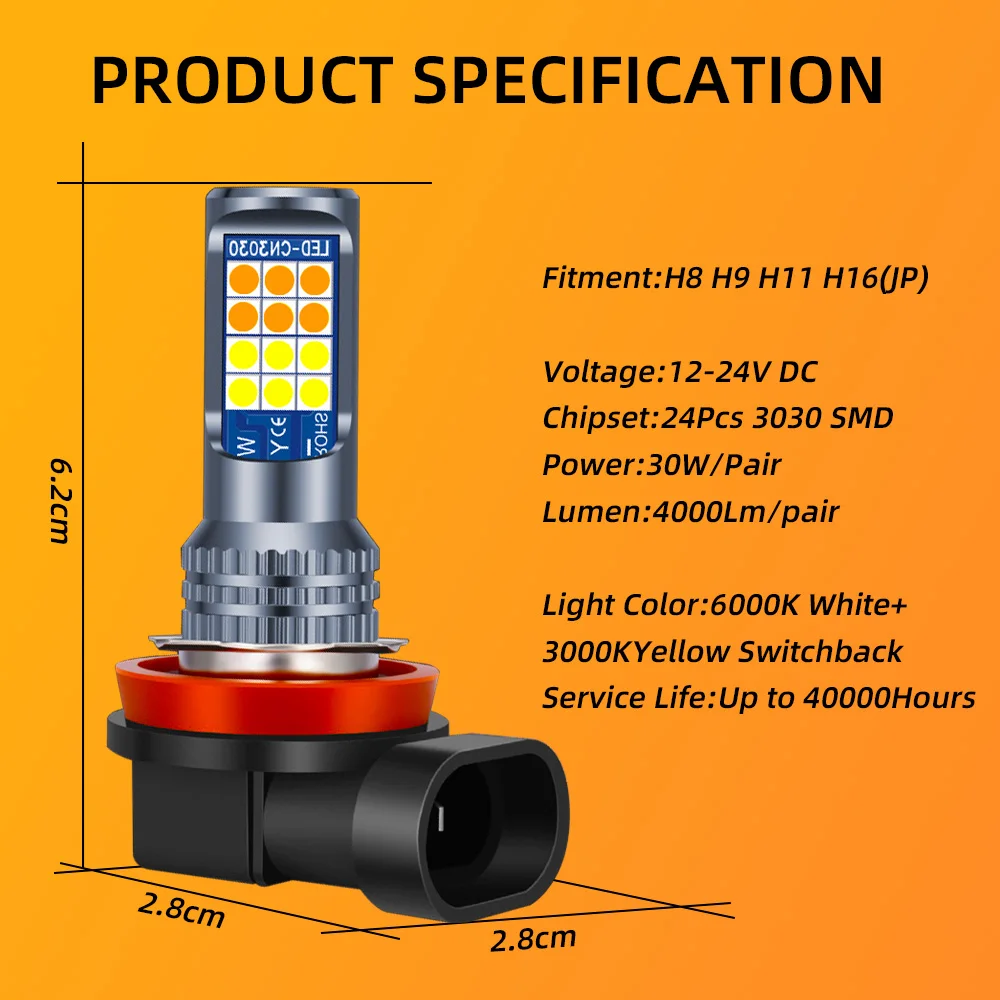 2 pçs led lâmpadas de nevoeiro - Colour Changing Bulb avaliação e preço