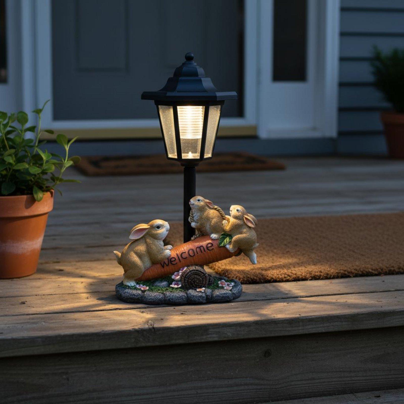 Estátua de Coelho Solar Decora - Yard Lighting Decor avaliação e preço