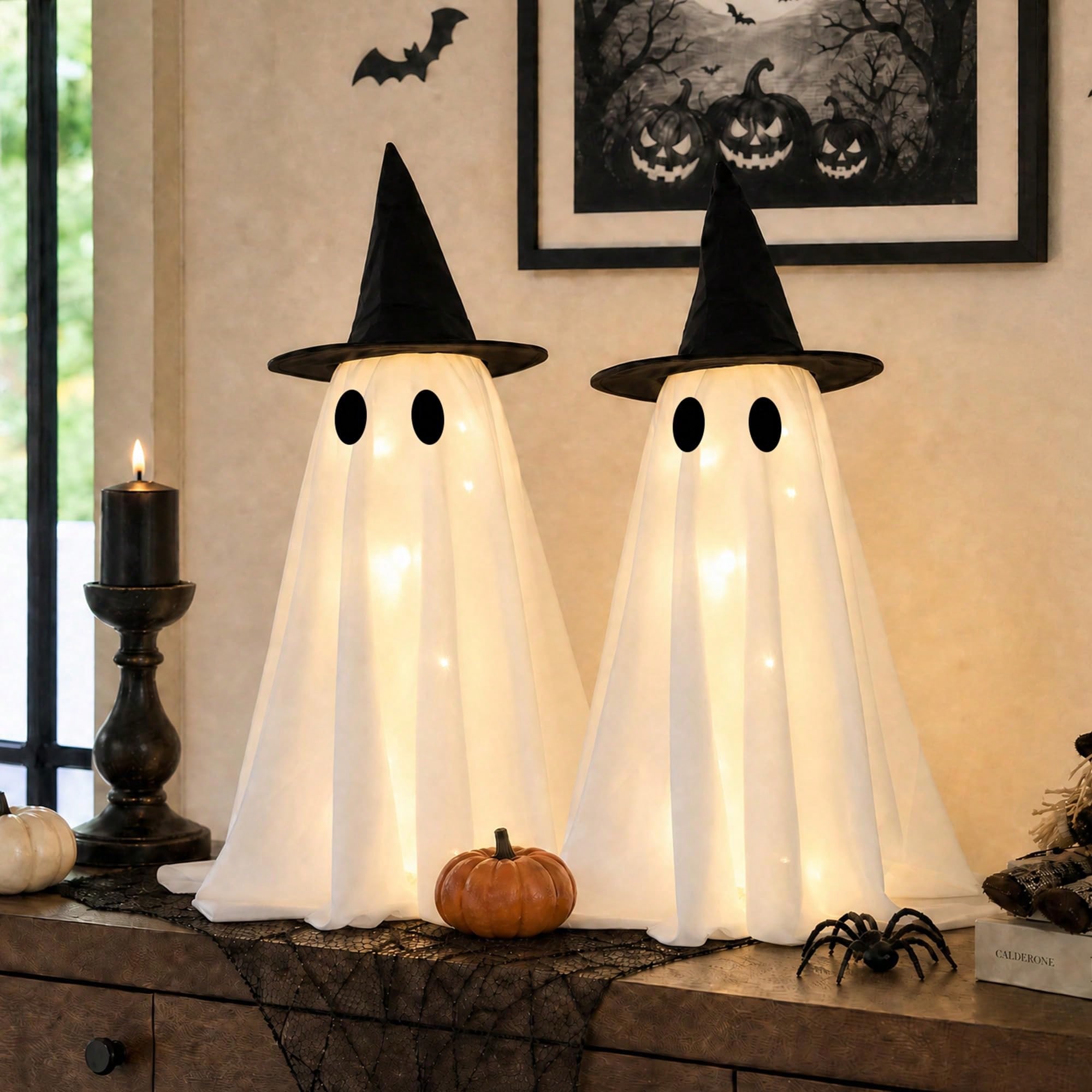 Chapéu de bruxa com luz LED, f - Up Lighting Decor avaliação e preço