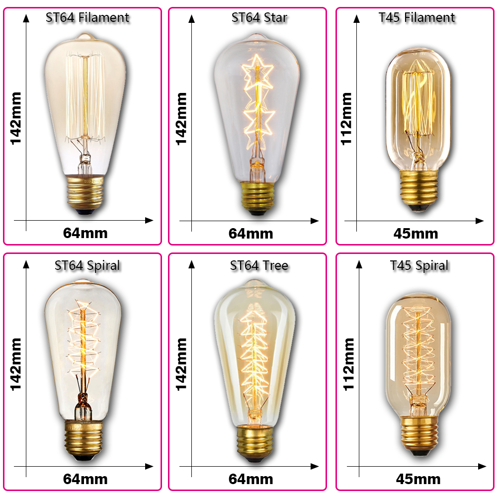 Retro edison lâmpada e27 40w 2 - Lighting Decoration Ideas avaliação e preço