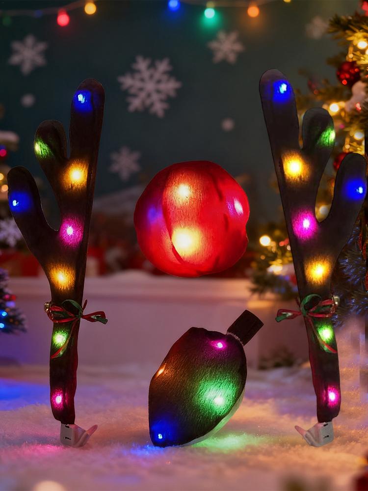 C chifres de rena do carro com - Up Lighting Decor avaliação e preço